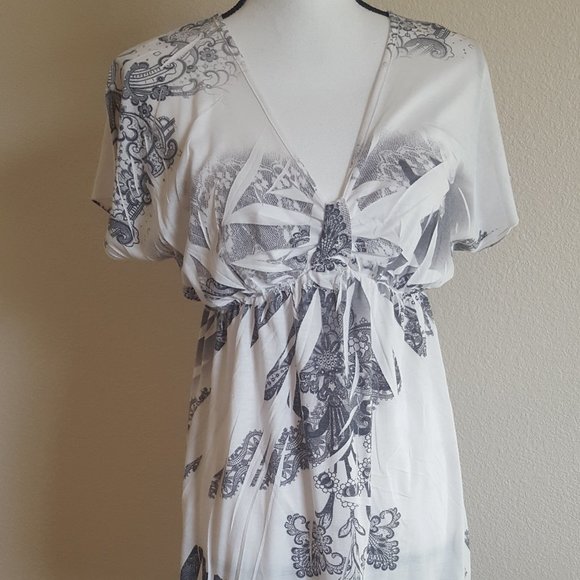 Espresso Other - Swim Suit Cover Black White Short Dress Blouse Lg